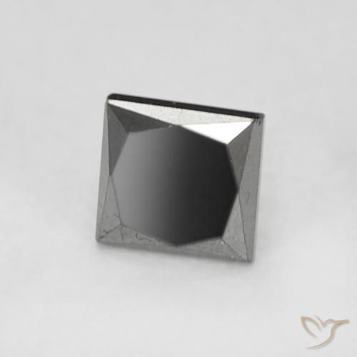 Diamante Negro natural de 0.22 ct, Cuadrado, Opaco