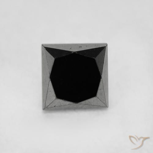 0.20ct Natural Negro Diamante, Cuadrado, Opaco