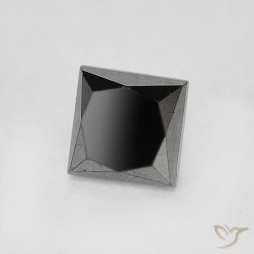 Diamante Negro natural de 0.20 ct, Cuadrado, Opaco
