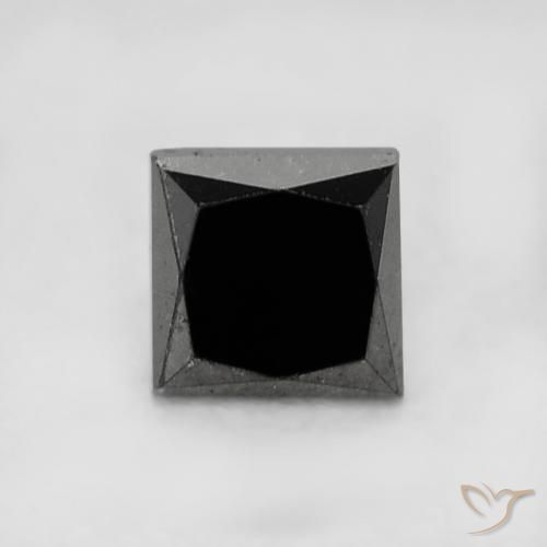 0.35ct Natural Negro Diamante, Cuadrado, Opaco