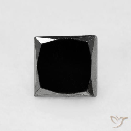 0.42ct Natural Negro Diamante, Cuadrado, Opaco