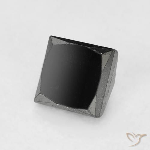 Diamante Negro natural de 0.42 ct, Cuadrado, Opaco