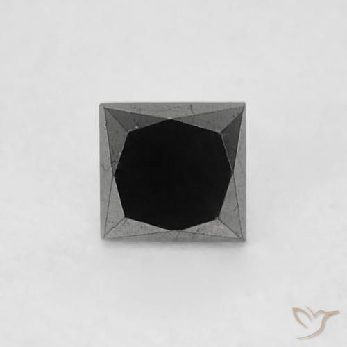 0.14ct Natural Negro Diamante, Cuadrado, Opaco