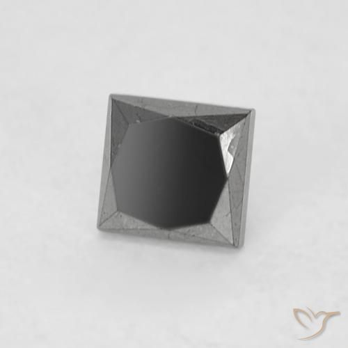 Diamante Negro natural de 0.14 ct, Cuadrado, Opaco