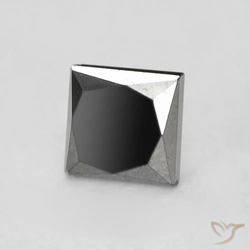 Diamante Negro natural de 0.34 ct, Cuadrado, Opaco