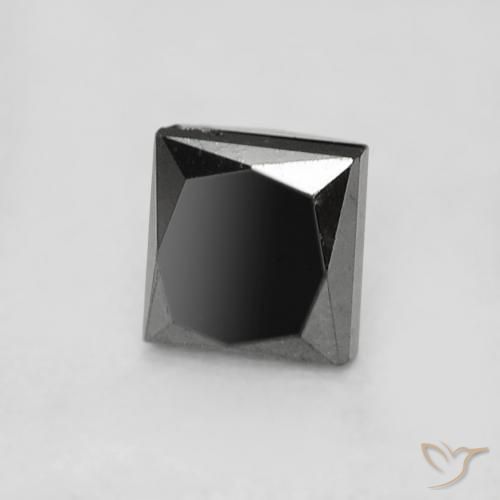 Diamante Negro natural de 0.30 ct, Cuadrado, Opaco
