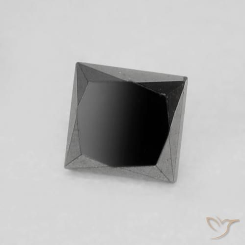 Diamante Negro natural de 0.19 ct, Cuadrado, Opaco