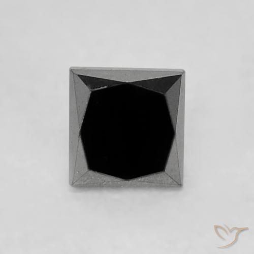 0.22ct Natural Negro Diamante, Cuadrado, Opaco