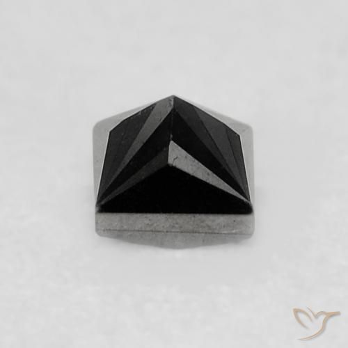 Diamante Negro natural de 0.22 ct, Cuadrado, Opaco