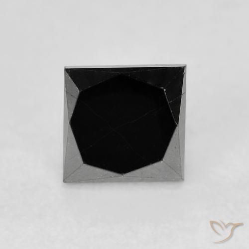 Diamante Negro natural de 0.68 ct, Cuadrado, Opaco