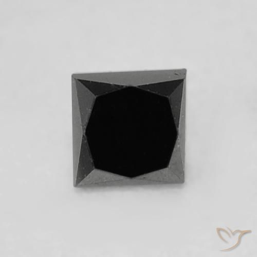 0.15ct Natural Negro Diamante, Cuadrado, Opaco
