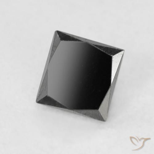 Diamante Negro natural de 0.29 ct, Cuadrado, Opaco