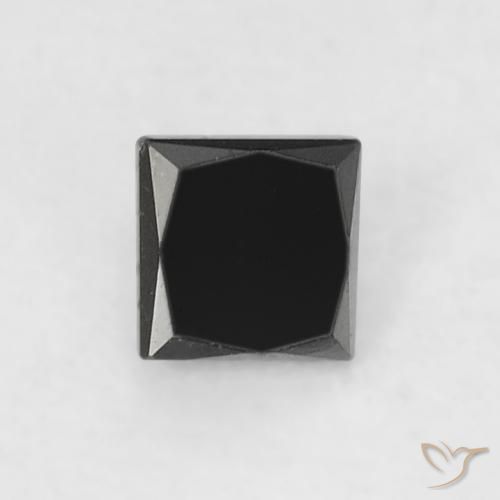 0.12ct Natural Negro Diamante, Cuadrado, Opaco