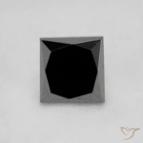 0.24ct Natural Negro Diamante, Cuadrado, Opaco