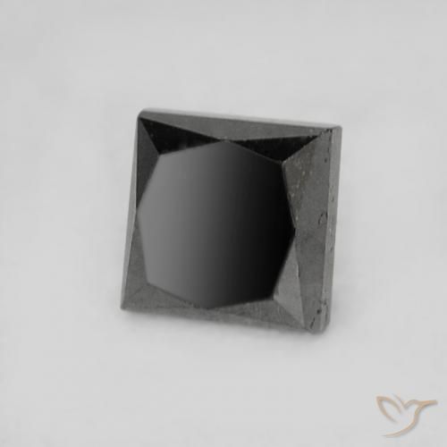Diamante Negro natural de 0.24 ct, Cuadrado, Opaco