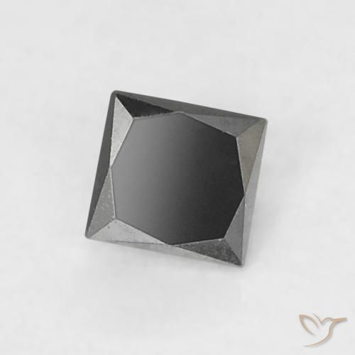 0.12ct Natural Negro Diamante, Cuadrado, Opaco