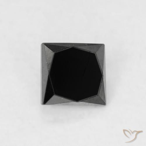 Diamante Negro natural de 0.12 ct, Cuadrado, Opaco