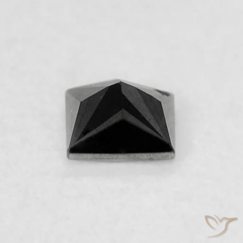 Diamante Negro natural de 0.12 ct, Cuadrado, Opaco