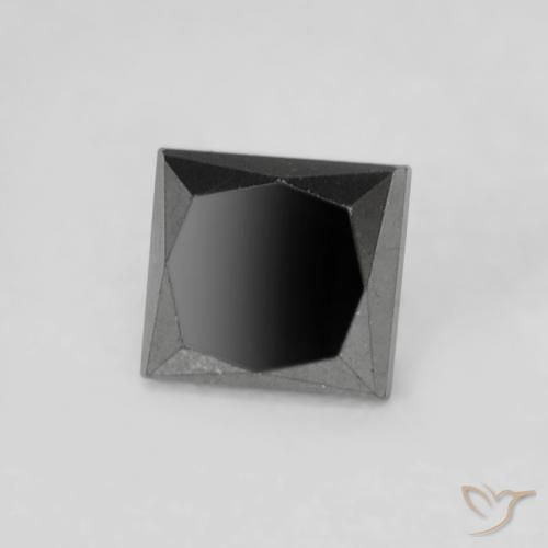 0.24ct Natural Negro Diamante, Cuadrado, Opaco