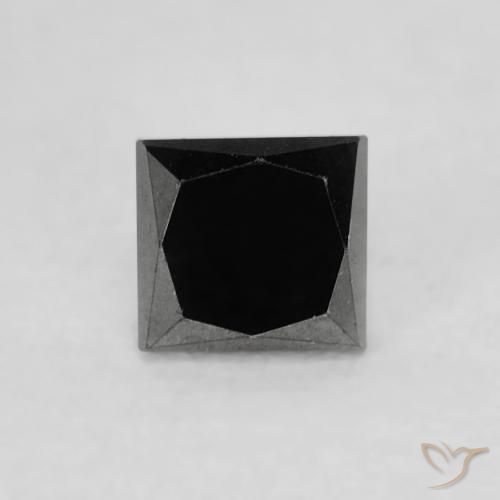 Diamante Negro natural de 0.24 ct, Cuadrado, Opaco
