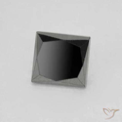 Diamante Negro natural de 0.28 ct, Cuadrado, Opaco
