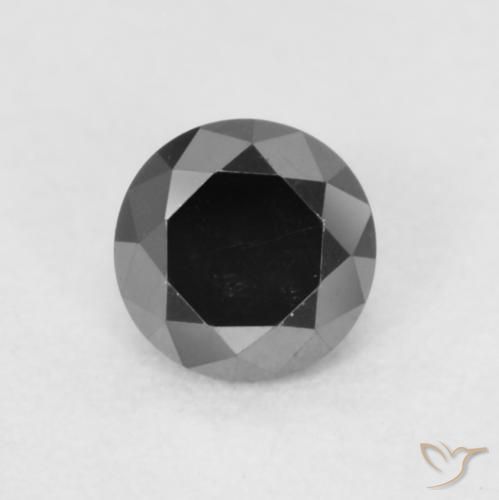0.20ct Natural Negro Diamante, Redondo, Opaco