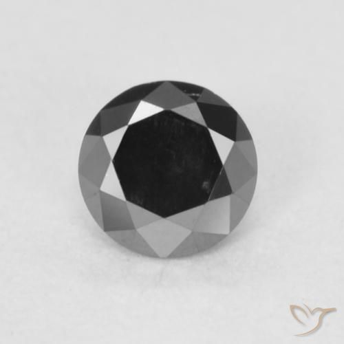 0.20ct Natural Negro Diamante, Redondo, Opaco