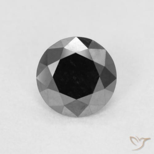0.17ct Natural Negro Diamante, Redondo, Opaco