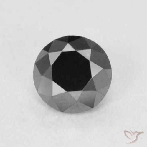 0.23ct Natural Negro Diamante, Redondo, Opaco