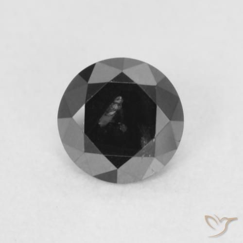 0.18ct Natural Negro Diamante, Redondo, Opaco