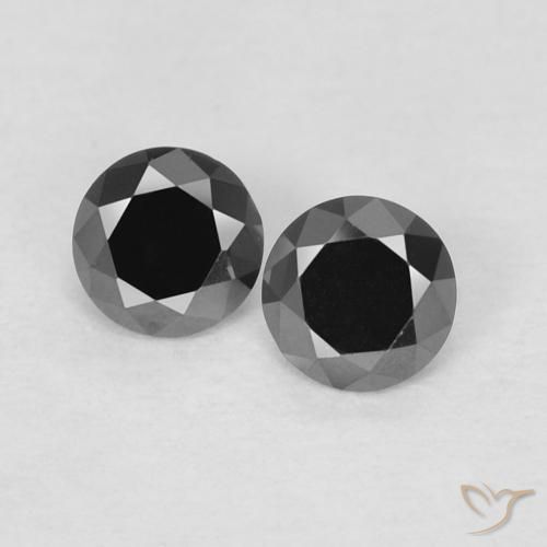 0.24ctw Natural Negro Diamante, Redondo, Opaco