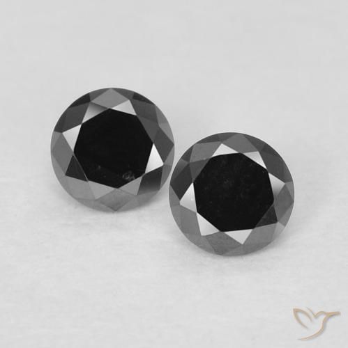 0.25ctw Natural Negro Diamante, Redondo, Opaco