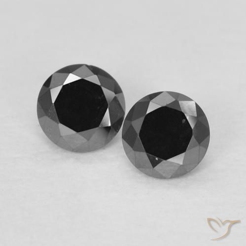 0.23ctw Natural Negro Diamante, Redondo, Opaco