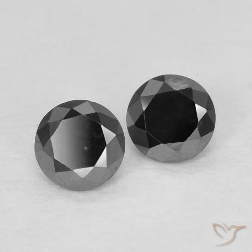 Gemas de Diamante Negro natural de 0.23 ct, Redondo, Opaco