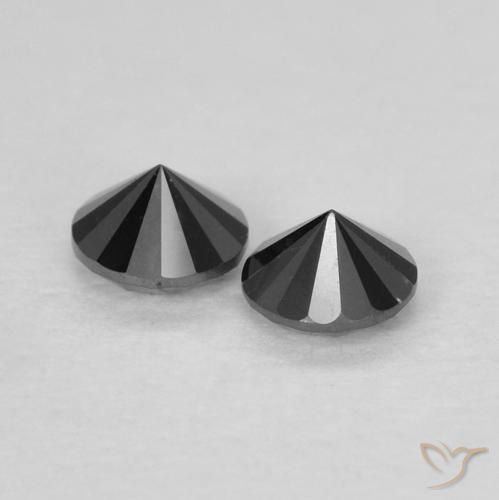 Gemas de Diamante Negro natural de 0.23 ct, Redondo, Opaco