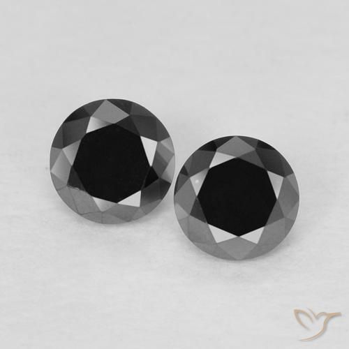 0.27ctw Natural Negro Diamante, Redondo, Opaco