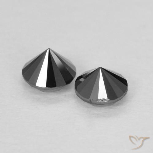 Gemas de Diamante Negro natural de 0.26 ct, Redondo, Opaco