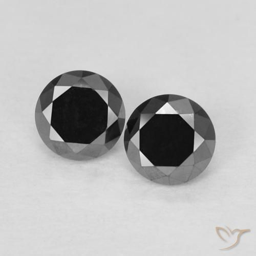 0.27ctw Natural Negro Diamante, Redondo, Opaco