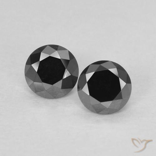 0.27ctw Natural Negro Diamante, Redondo, Opaco