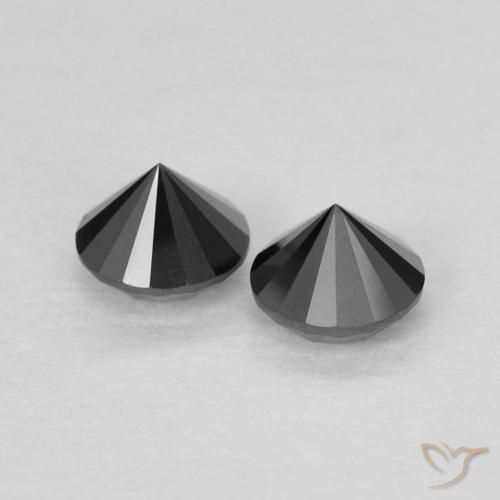 Gemas de Diamante Negro natural de 0.27 ct, Redondo, Opaco