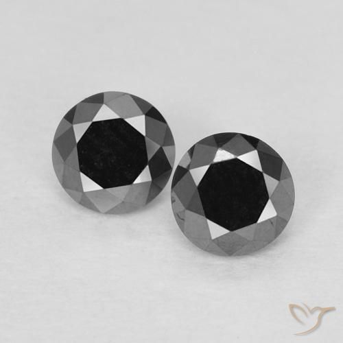 0.29ctw Natural Negro Diamante, Redondo, Opaco