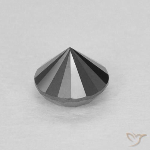 Diamante Negro natural de 0.22 ct, Redondo, Opaco