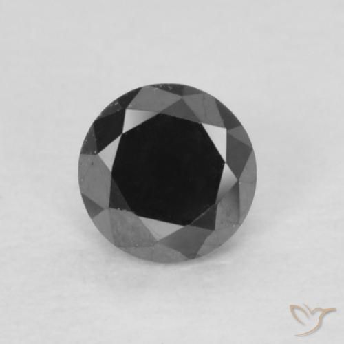 0.15ct Natural Negro Diamante, Redondo, Opaco