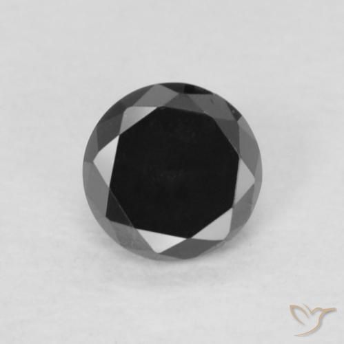 0.15ct Natural Negro Diamante, Redondo, Opaco