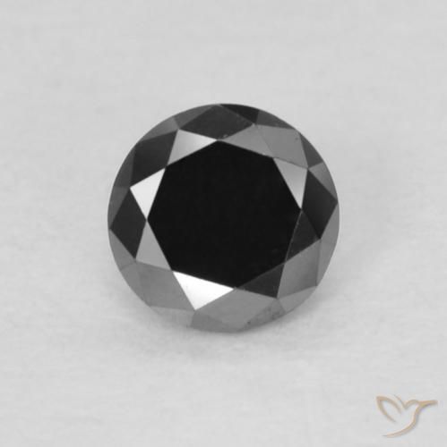 0.14ct Natural Negro Diamante, Redondo, Opaco
