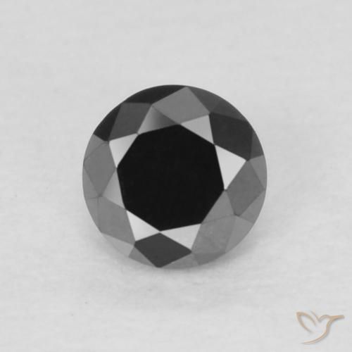 0.17ct Natural Negro Diamante, Redondo, Opaco