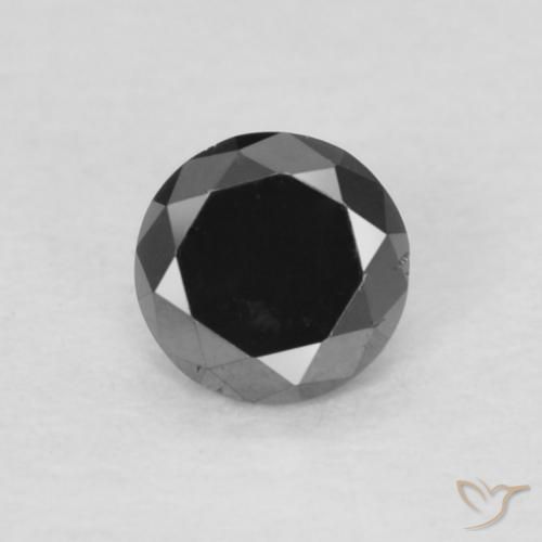 0.13ct Natural Negro Diamante, Redondo, Opaco