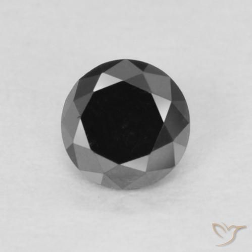 0.14ct Natural Negro Diamante, Redondo, Opaco