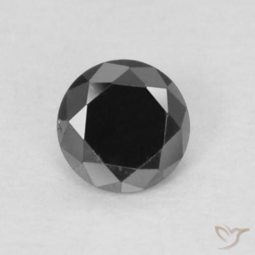 0.13ct Natural Negro Diamante, Redondo, Opaco