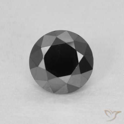0.14ct Natural Negro Diamante, Redondo, Opaco